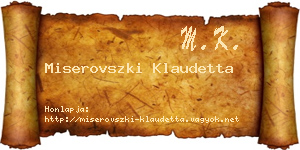 Miserovszki Klaudetta névjegykártya